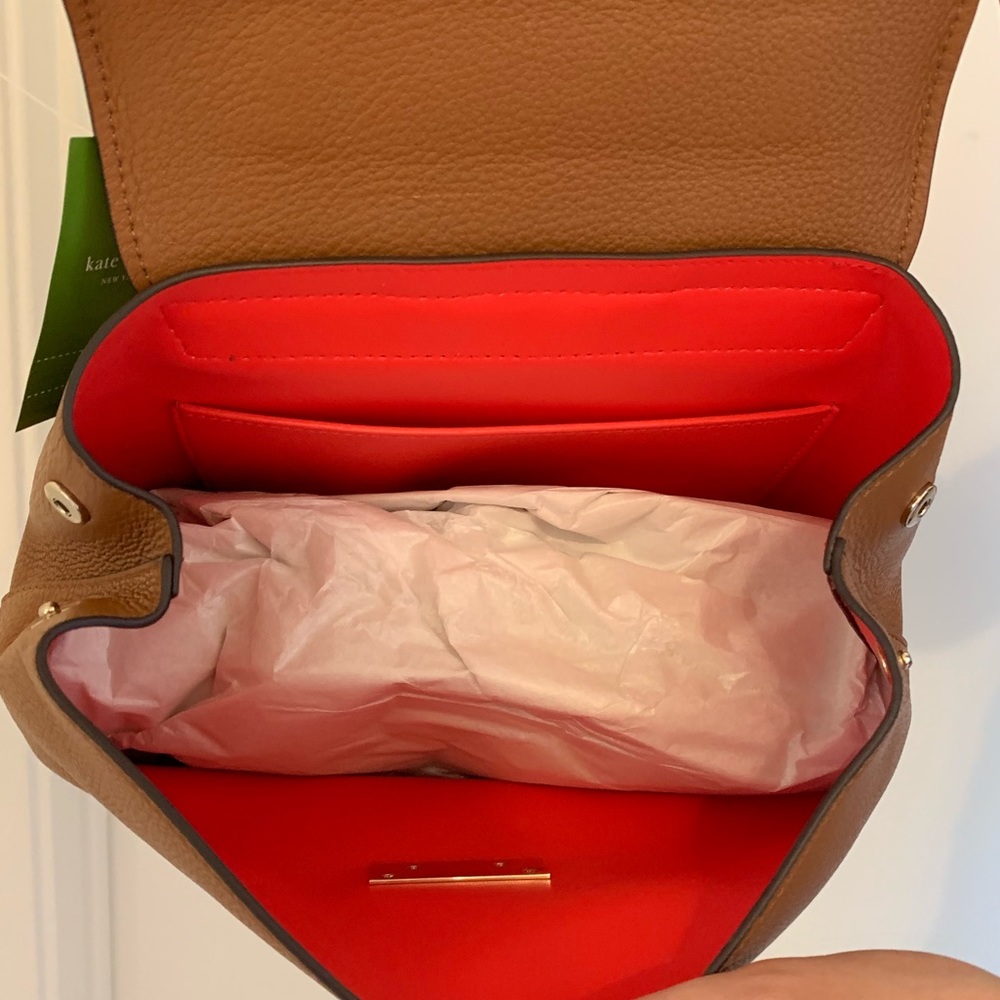 KATE SPADE MEDIUM HAYES BACKPACK GINGER LEATHER - Picture 5 of 5
